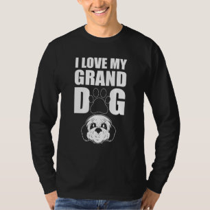 T-shirt J'Aime Mon Petit-Chien Grand-Mère Grand-Enfants