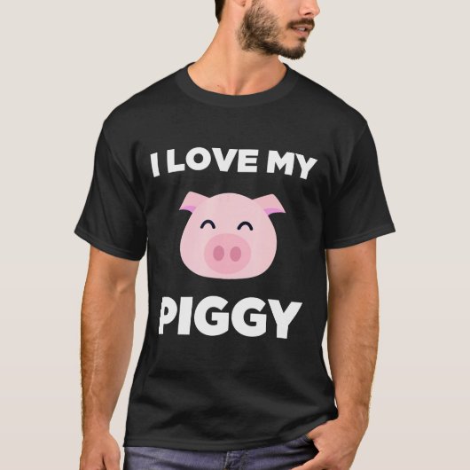 T-shirt J'Aime Mon Piggy Funny Pet Pig Lover Mignonne (Devant)