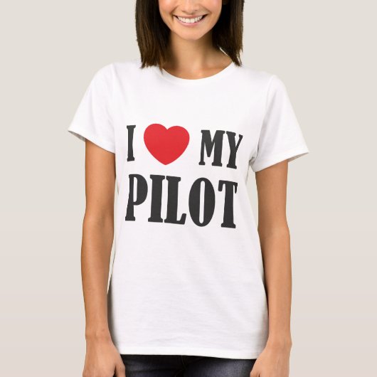 T-shirt J'aime mon pilote (Devant)