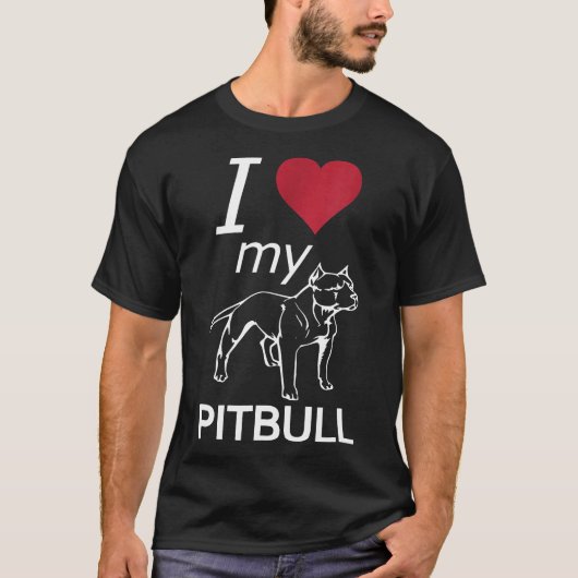 T-shirt J'Aime Mon Pitbull (Devant)