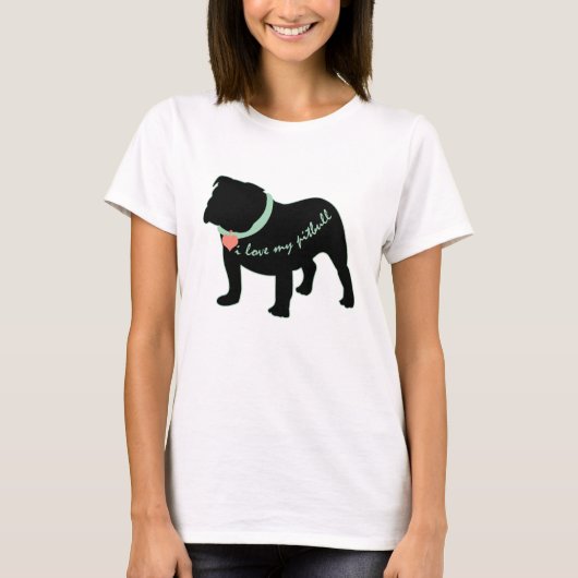 T-shirt j'aime mon pitbull (Devant)