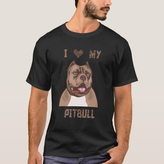 T-shirt J'Aime Mon Pitbull (Devant)