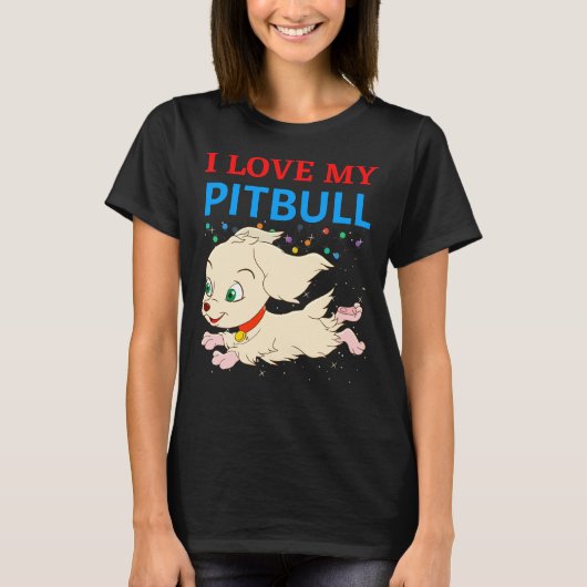 T-shirt J'aime mon Pitbull 19 (Devant)