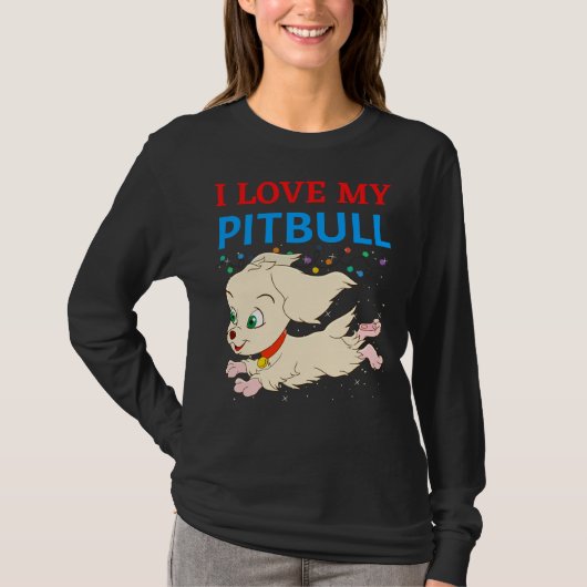T-shirt J'aime mon Pitbull 19 (Devant)