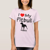T-shirt J'Aime Mon Pitbull Dog (Devant)