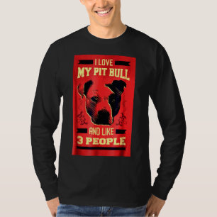 T-shirt J'Aime Mon Pitbull Funny Pit Bull Dog