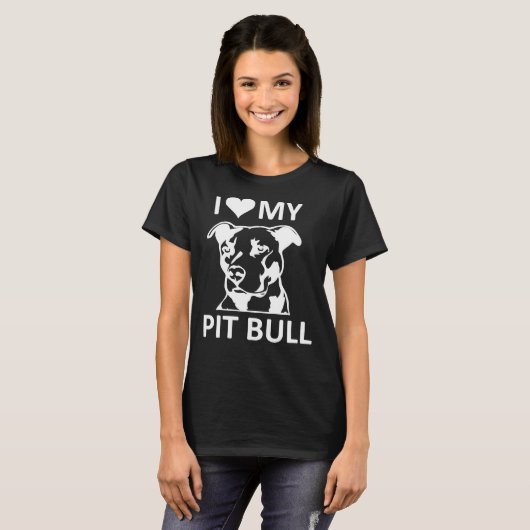 T-shirt J'Aime Mon Pitbull J'Aime Mon Pitbull Pit Bull (Devant entier)