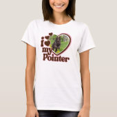 T-shirt J'aime mon pointre personnalisé Coeur rose Photo (Devant)