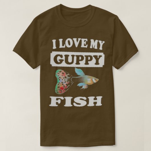 T-shirt J'Aime Mon Poisson Guppy (Design devant)