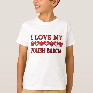 T-shirt J'Aime Mon Polonais Babcia