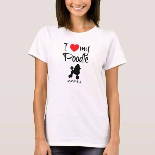 T-shirt J'Aime Mon Poodle (Devant)