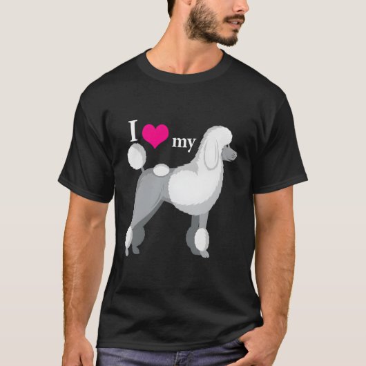 T-shirt J'Aime Mon Poodle (Devant)