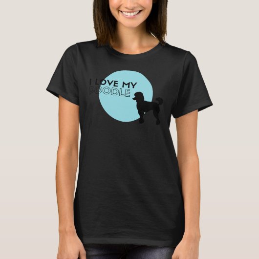 T-shirt J'Aime Mon Poodle Bleu (Devant)