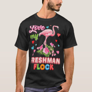 T-shirt J'Aime Mon Professeur De Flamant rose Flocon Fresh