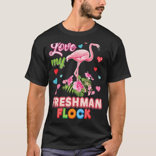 T-shirt J'Aime Mon Professeur De Flamant rose Flocon Fresh (Devant)