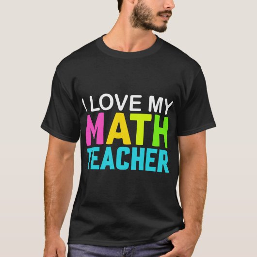 T-shirt J'aime mon professeur de mathématiques (Devant)