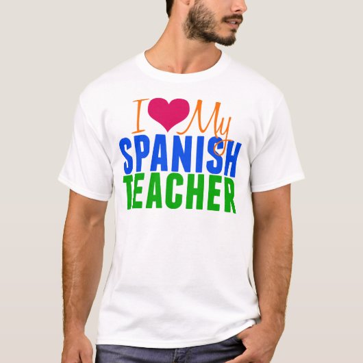 T-shirt J'aime mon professeur espagnol (Devant)