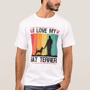 T-shirt J'Aime Mon Rat Terrier Chien, Rat Terrier Amoureux