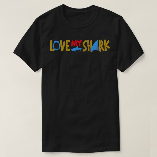 T-shirt J'aime mon requin (Design devant)