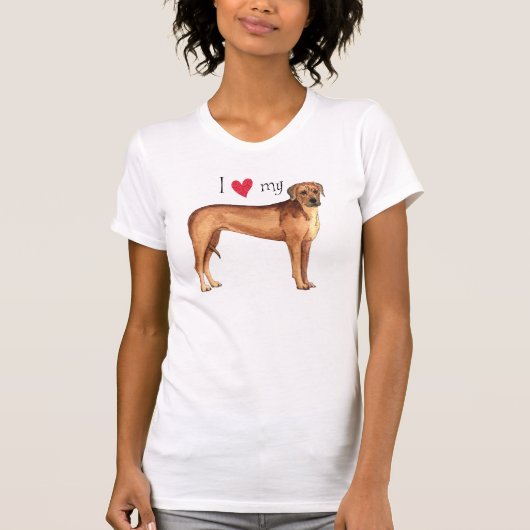 T-shirt J'aime mon Rhodesian Ridgeback (Devant)