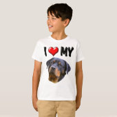 T-shirt J'aime mon rottweiler 3 (Devant entier)