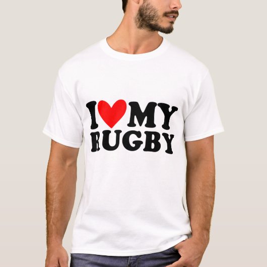 T-shirt j'aime mon rugby (Devant)