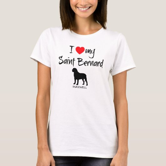 T-shirt J'Aime Mon Saint Bernard (Devant)