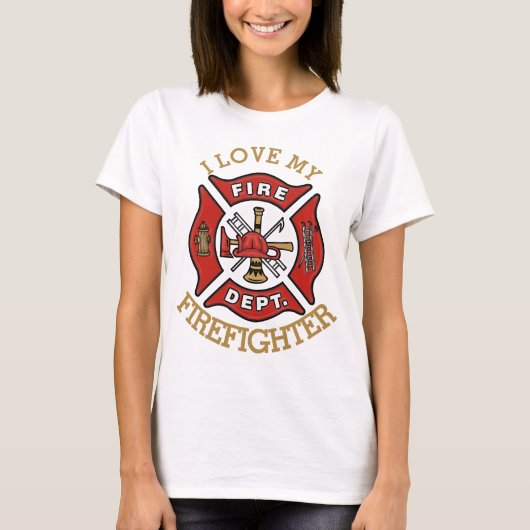 T-shirt J'aime mon sapeur-pompier (Devant)