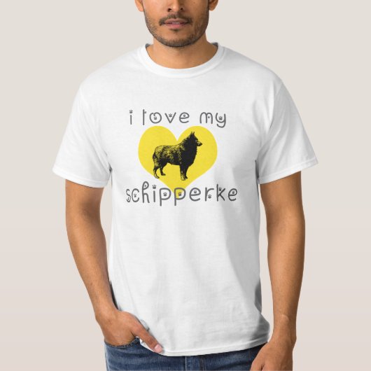 T-shirt j'aime mon schipperke (Devant)