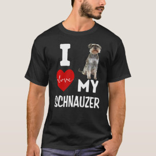 T-shirt J'Aime Mon Schnauzer Chien Animal Animaux Animaux