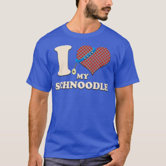 T-shirt J'Aime Mon Schnoodle Coeur Chien Propriétaire 