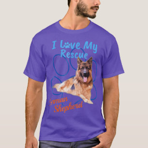 T-shirt J'aime mon Secourt berger allemand Cool adopté