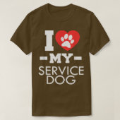 T-shirt J'Aime Mon Service Chien  (Design devant)