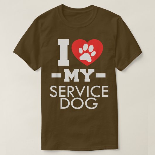 T-shirt J'Aime Mon Service Chien  (Design devant)