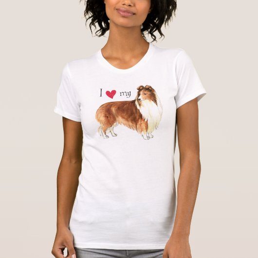 T-shirt J'aime mon Sheltie (Devant)