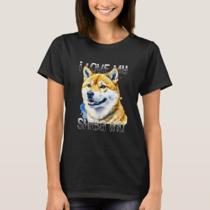 T-shirt J'Aime Mon Shiba Inu   Propriétaire de chien