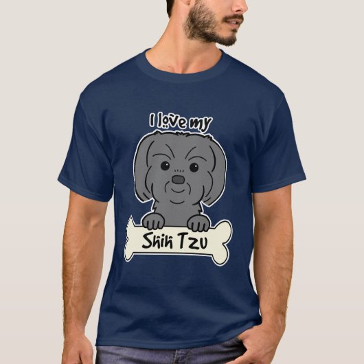 T-shirt J'aime mon Shih Tzu (Devant)