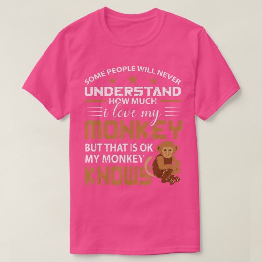 T-shirt J'Aime Mon Singe Animal Singe Cadeau (Design devant)