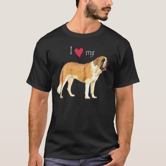 T-shirt J'aime mon St Bernard (Devant)