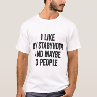 T-shirt J'Aime Mon Stabyhoun Et Peut-Être 3 Personnes