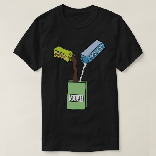 T-shirt J'aime mon sucre avec café et crème (Design devant)