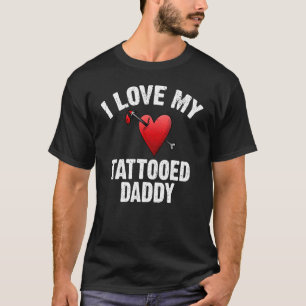 T-shirt J'Aime Mon Tatouage Papa Tatoué Tatouage En Encre