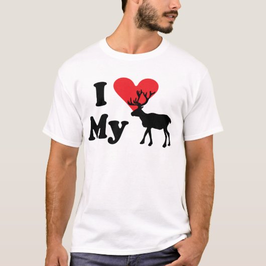 T-shirt J'aime mon tee - shirt de renne (Devant)