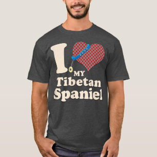 T-shirt J'Aime Mon Tibétain Spaniel Coeur Chien Propriétai