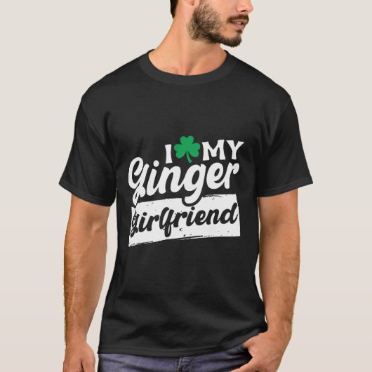 T-shirt J'aime mon trèfle roux Saint-Patrick  (Devant)