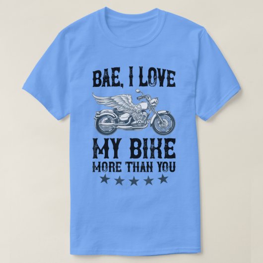 T-shirt J'aime mon vélo plus que vous pour moto et bi (Design devant)