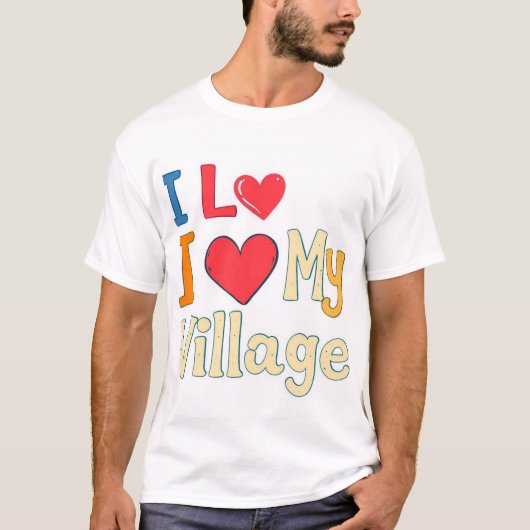 T-shirt J'Aime Mon Village (Devant)