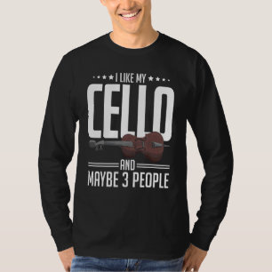 T-shirt J'aime mon violoncelle et peut-être 3 personnes mu