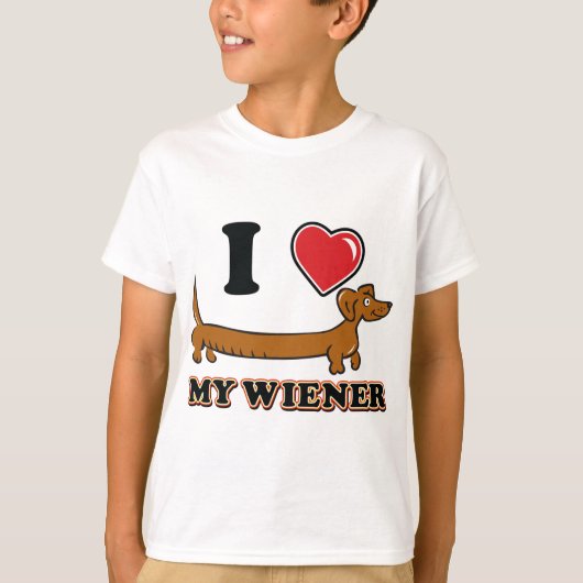 T-shirt J'aime mon Weiner - Doxie (Devant)