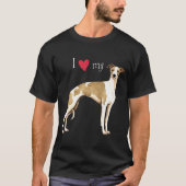 T-shirt J'aime mon whippet (Devant)
